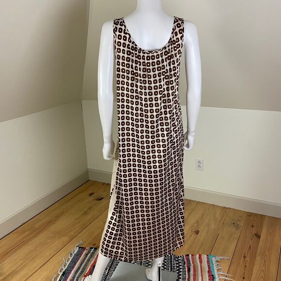 Vintage 70s Novelty Train Western Horse Cowboy Nightgown Caftan Maxi Dress M/L - Picture 3 of 14